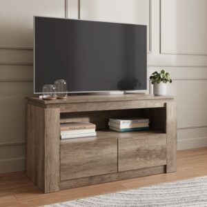 A-Line TV Unit with 2 Drawers in White Oak