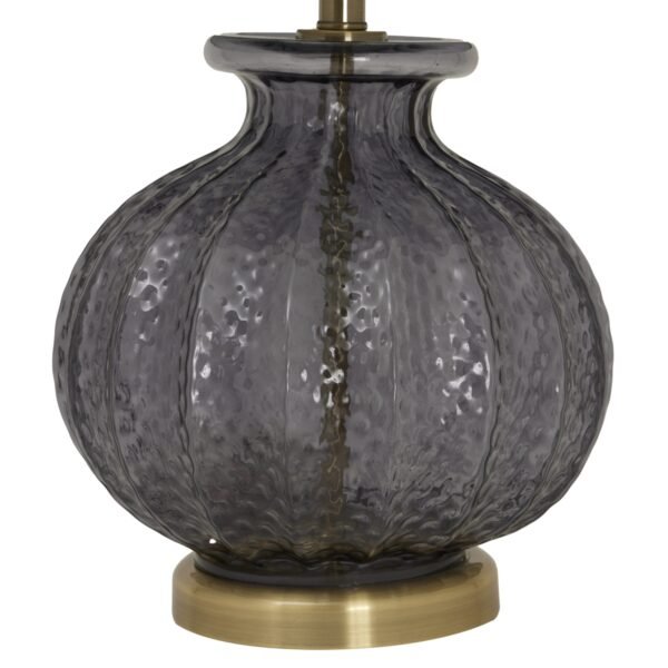 Luxton Glass Fluted Lamp With Black Velvet Shade - Image 2