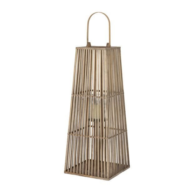 Large Silo Wicker Lantern With Glass Holder - Image 2