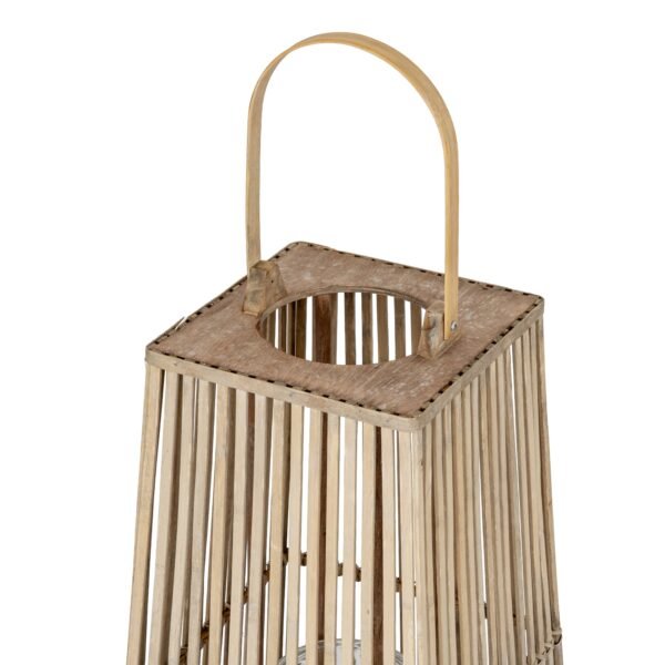 Large Silo Wicker Lantern With Glass Holder - Image 3