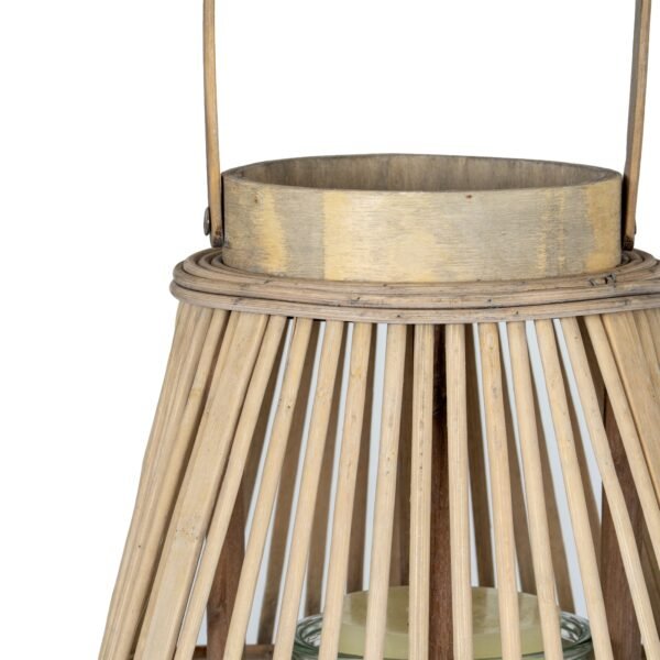 Medium Peardrop Wicker Lantern With Glass Holder - Image 4